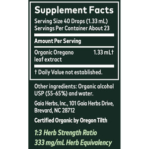 Dark Slate Gray Gaia Herbs Oregano Leaf 1 Fl Oz, Liquid Extract