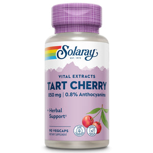 Gray SOLARAY Tart Cherry Fruit Extract 425mg | Supports Healthy Uric Acid Levels w/Antioxidants & Anthocyanins | Non-GMO & Vegan | 90 VegCaps