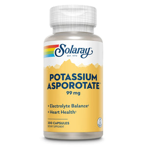 Tan Solaray Potassium Asporotate - Essential Mineral for Electrolyte Balance and Muscle Function - 200 Count  04661