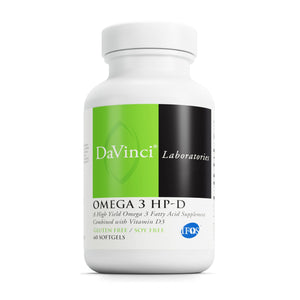 DAVINCI Labs Omega 3 HP-D - Dietary Supplement to Support Immune System, Healthy Joints and Cardiovascular and Skin Health* - with Vitamin D3 and More - Gluten-Free - 60 Softgels - The Oasis of Health
