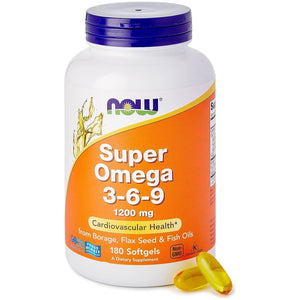 Now Foods Super Omega 3-6-9 1200 mg 180 Softgels - 1841 - The Oasis of Health