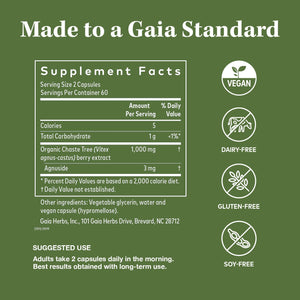 Dark Olive Green Gaia Herbs Vitex Berry For Women 120 Vegan Liquid Phyto-caps