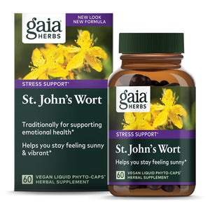 Dark Slate Gray Gaia Herbs St. John's Wort, Vegan Liquid Capsules, 60 Count - Stress Support to Promote a Positive and Sunny Mood