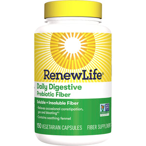 Sea Green Renew Life Adult Daily Digestive Prebiotic Fiber, 150 Vegetarian Capsules (Package May Vary) (Package May Vary)