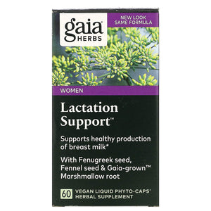 Light Gray Gaia Herbs, Lactation Support Phyto, 60 Veggie Capsules