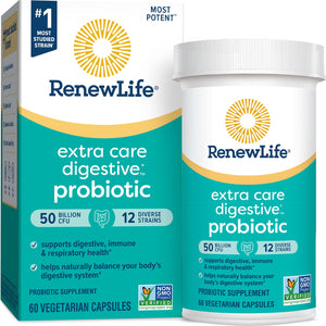 Light Sea Green Renew Life Ultimate Flora Extra Care Probiotic 50 Billion 60 Vcaps