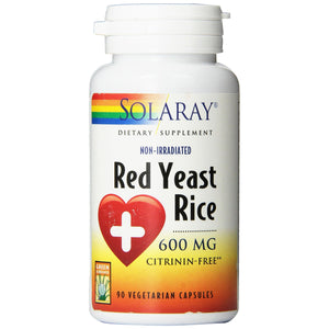 Beige Solaray Red Yeast Rice Capsules - Heart Health Support - 600 mg, 90 Count  00447
