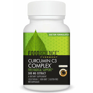 Black FoodScience of Vermont- Curcumin C3 Complex, 500 MG Capsules, 60 Count