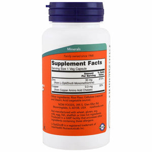 Lavender NOW Opti L-zinc, 30mg, 100 Capsules (Pack of 3)
