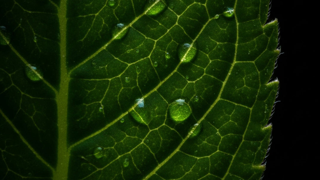 Close-up of Ajuga turkestanica plant leaves showing detailed surface structure