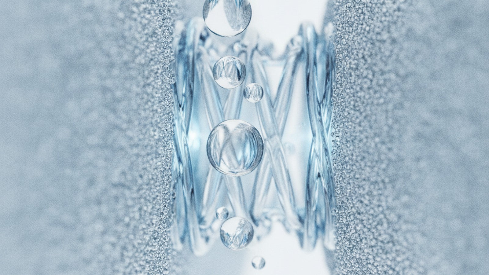 Water flowing through cellular membrane channels