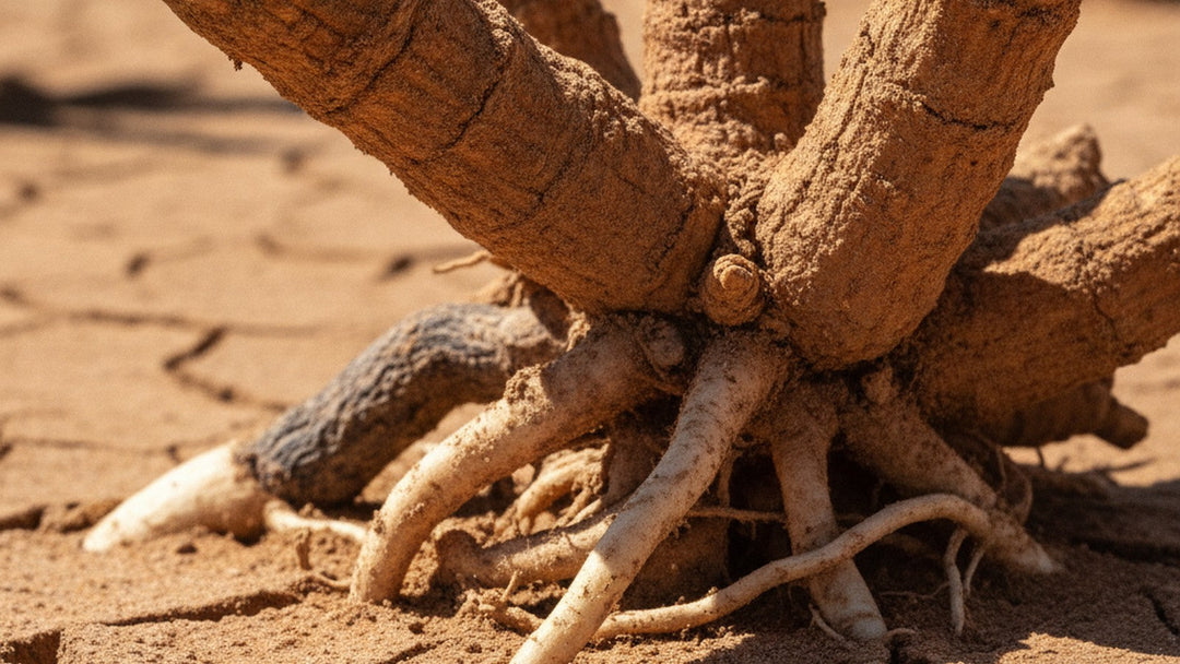 Cistanche tubulosa stems in desert sand