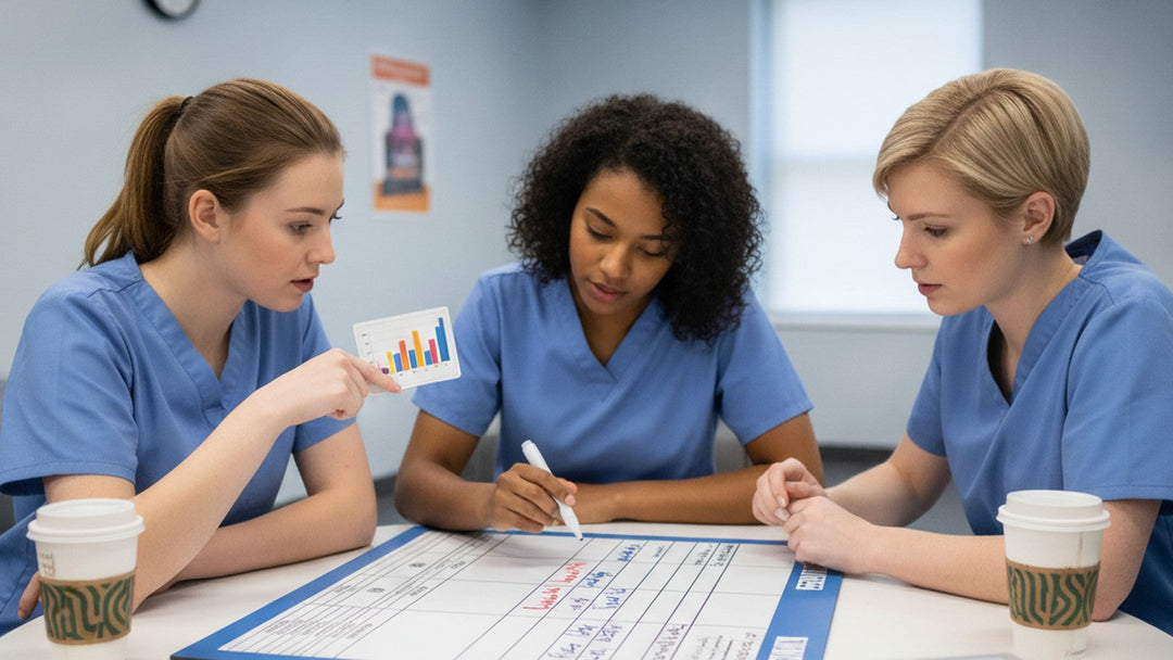 Nursing students playing a clinical simulation board game