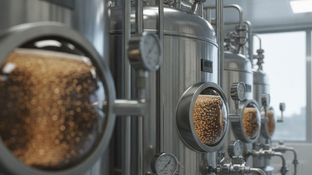 Industrial fermentation equipment in pharmaceutical laboratory