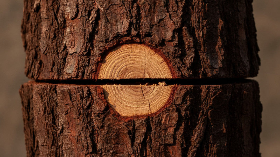 Pterocarpus marsupium tree bark showing heartwood