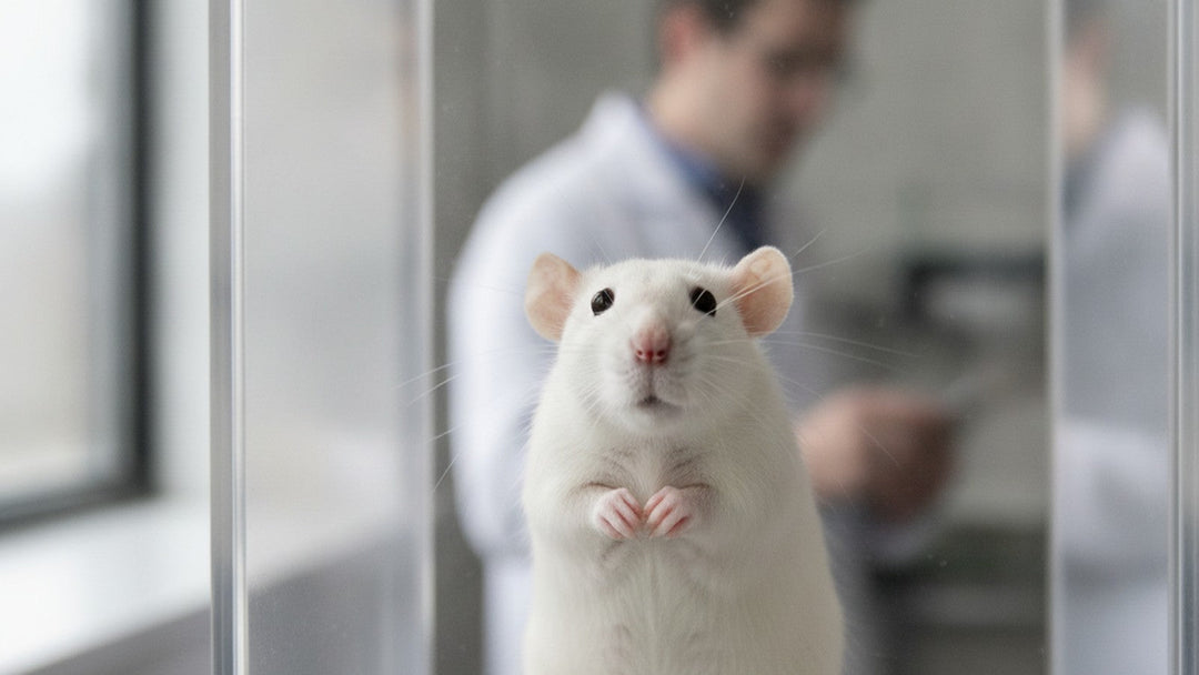 Laboratory rat in research enclosure