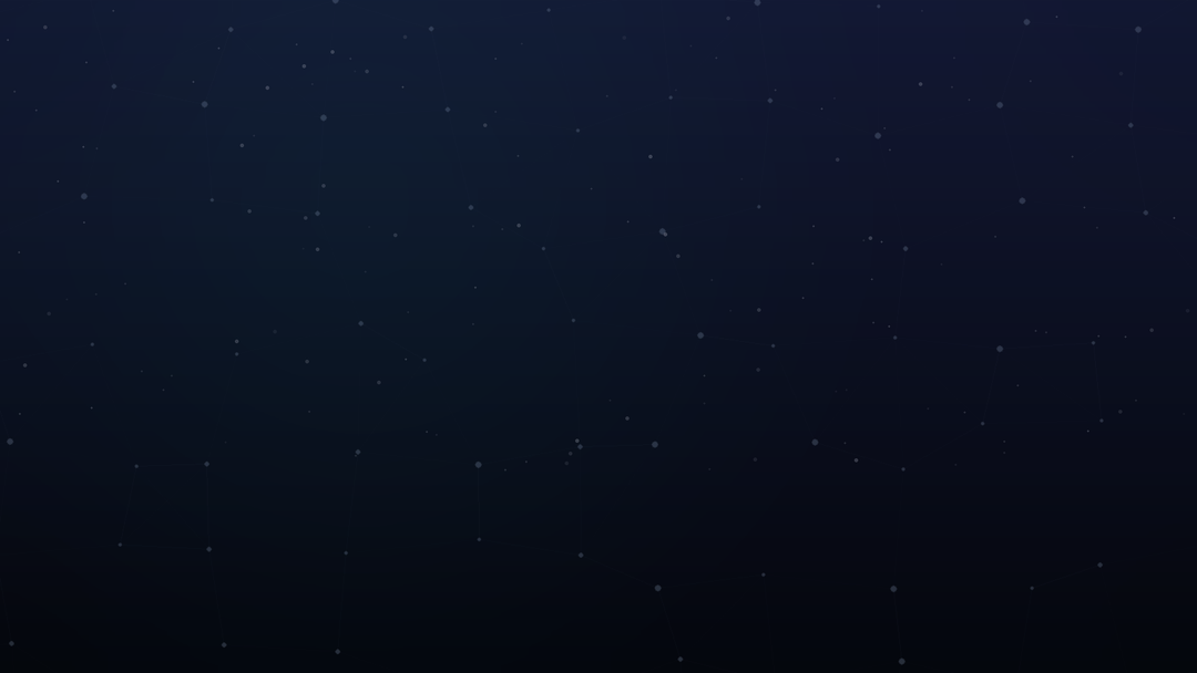 Dark indigo night gradient with a faint mineral lattice and scattered points of light