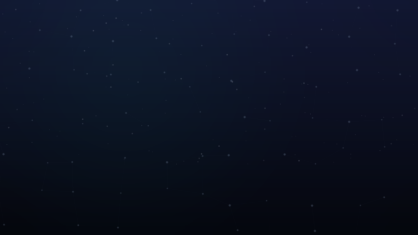 Dark indigo night gradient with a faint mineral lattice and scattered points of light
