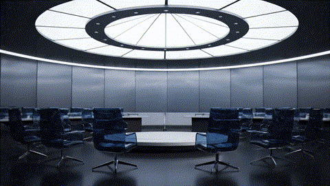 An animated GIF of a cartoon cat in conflict with its angel (with halo) and devil selves. A pointy-eared science officer makes them shake hands, bringing the cat instant peace, symbolizing Mayway's support for internal harmony.