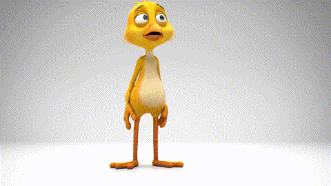  An animated GIF of a tall, yellow cartoon bird with a "CHECK ENGINE" light on his knee. A grey rabbit mechanic makes a single, precise adjustment, and the bird can suddenly move with perfect, fluid grace, symbolizing pain and soreness support.