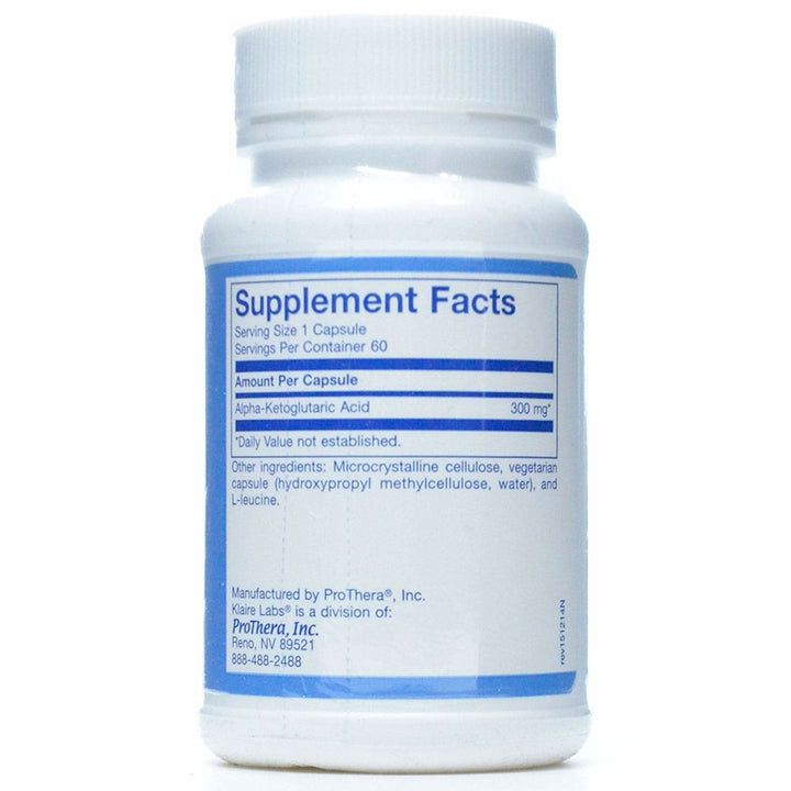 Klaire Labs Alpha-Ketoglutaric Acid 300mg 60 Vcaps