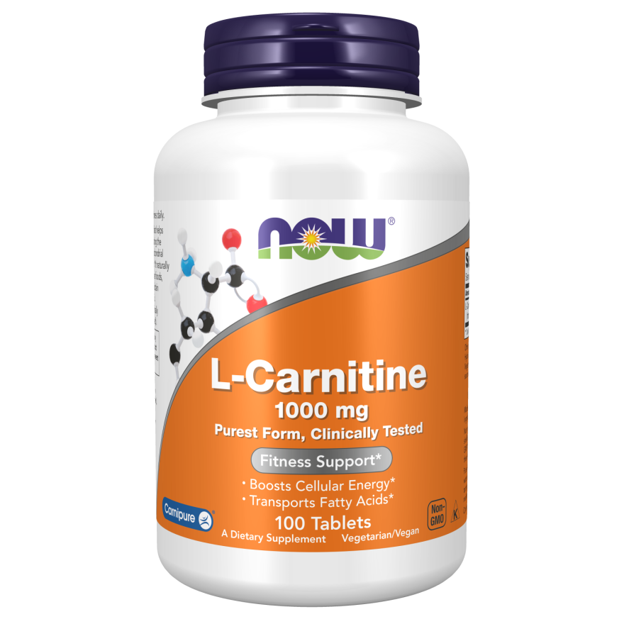 Now Foods L-Carnitine 1000 mg 100 Tablets - 0068 - 2 Pack