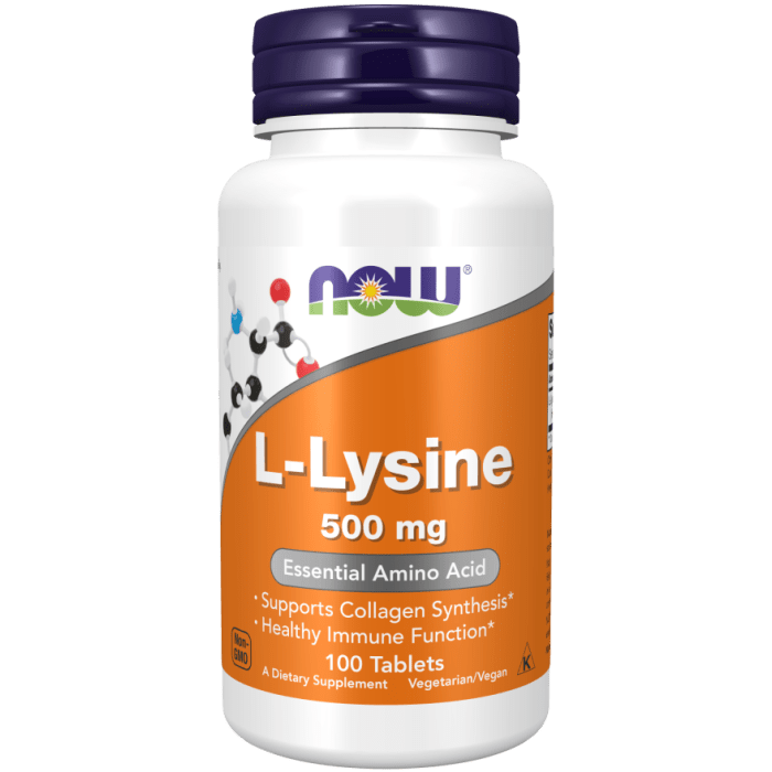 Now Foods L-Lysine 500 mg 100 Tablets - 0100