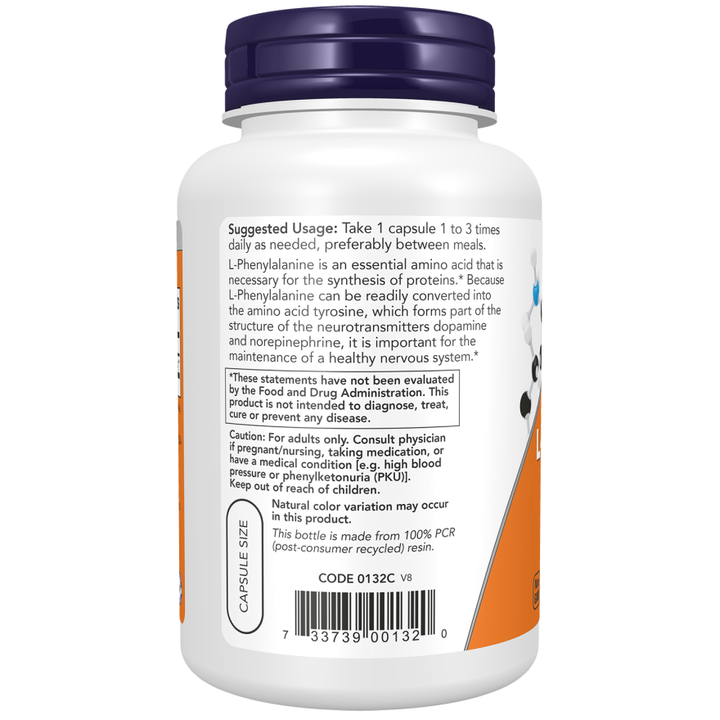 Now Foods L-Phenylalanine 500 mg 120 Vcaps - 0132