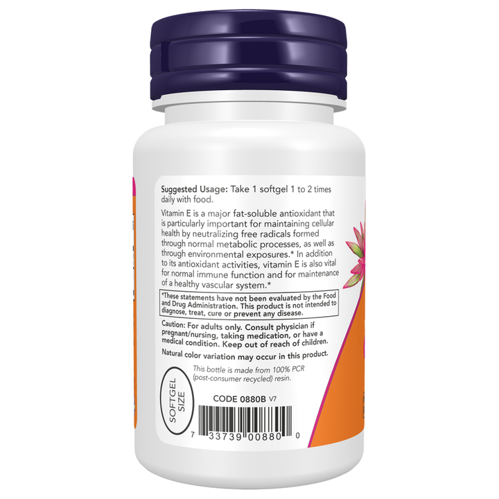 Now Foods Vitamin E-200 IU Mixed Tocopherols 100 Softgels - 0880