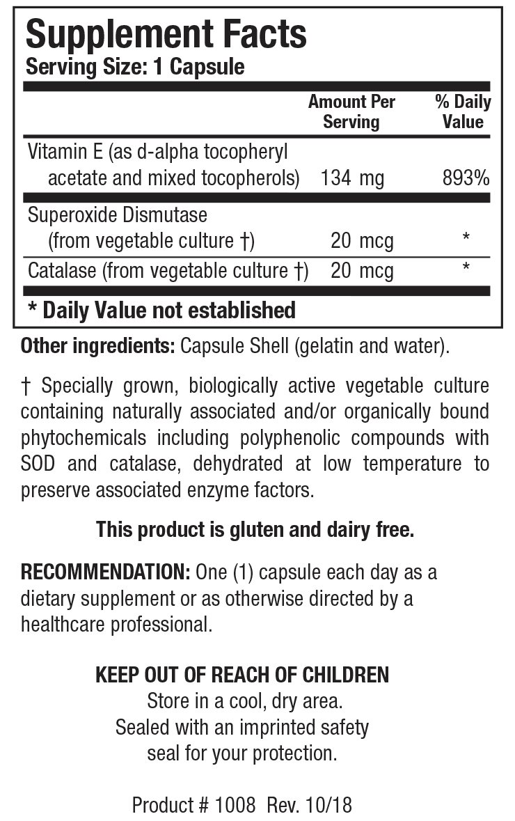 Biotics Research E-Mulsion 200 - Supplement Facts panel