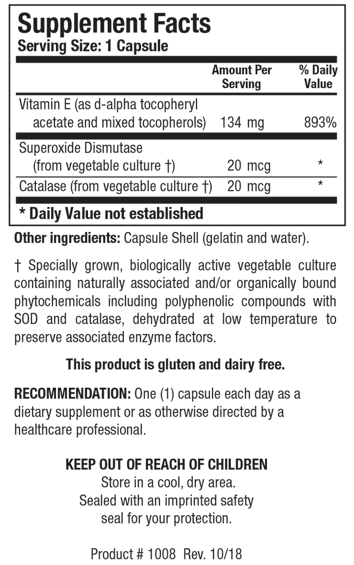 Biotics Research E-Mulsion 200 - Supplement Facts panel
