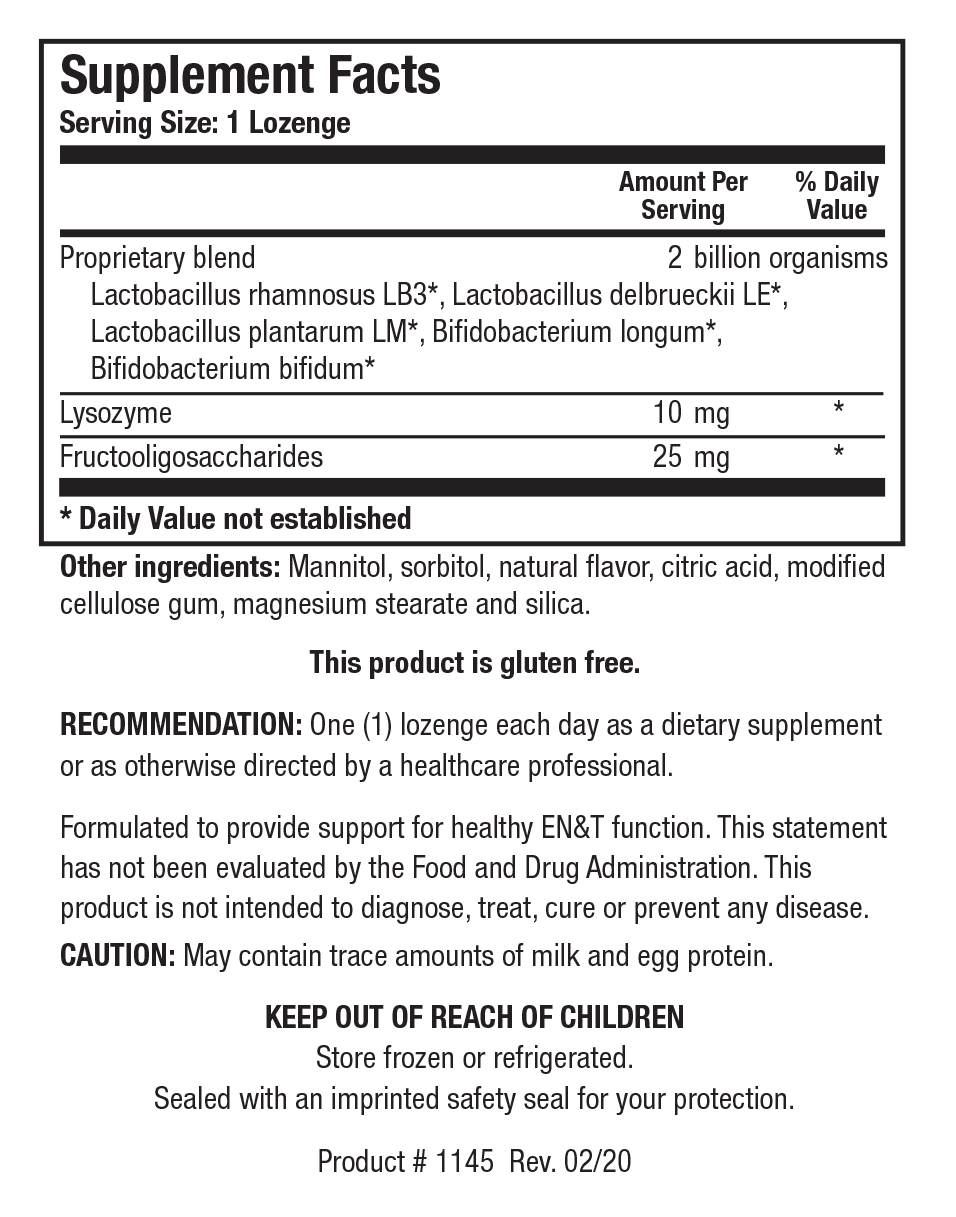Biotics Research Children's ENT-Pro - Supplement Facts panel