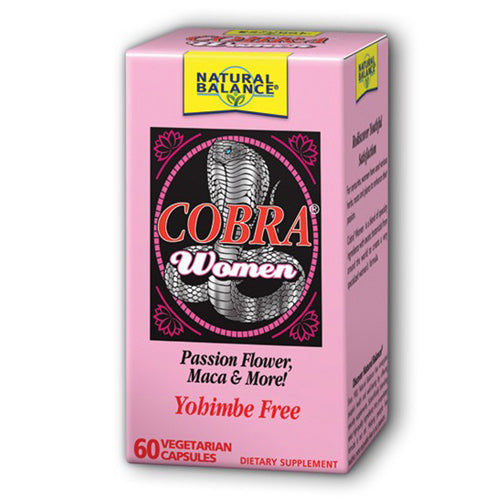 Natural Balance Cobra Women | Sexual Health Supplement with Passion Flower  Maca &amp; Korean Ginseng for Energy &amp; Vitality | No Yohimbe | 60 VegCaps