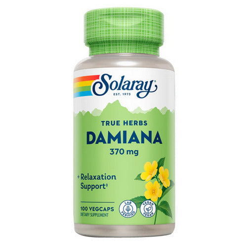 Solaray Damiana Leaf 370mg | Traditional Womens Support for Healthy Mood  Libido  Relaxation &amp; Glucose Levels | Non-GMO &amp; Vegan | 100 VegCaps