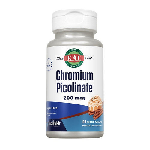 Chromium Picolinate  Sugar Free  Cinnamon Bun  200 mcg  120 Micro Tablets  KAL