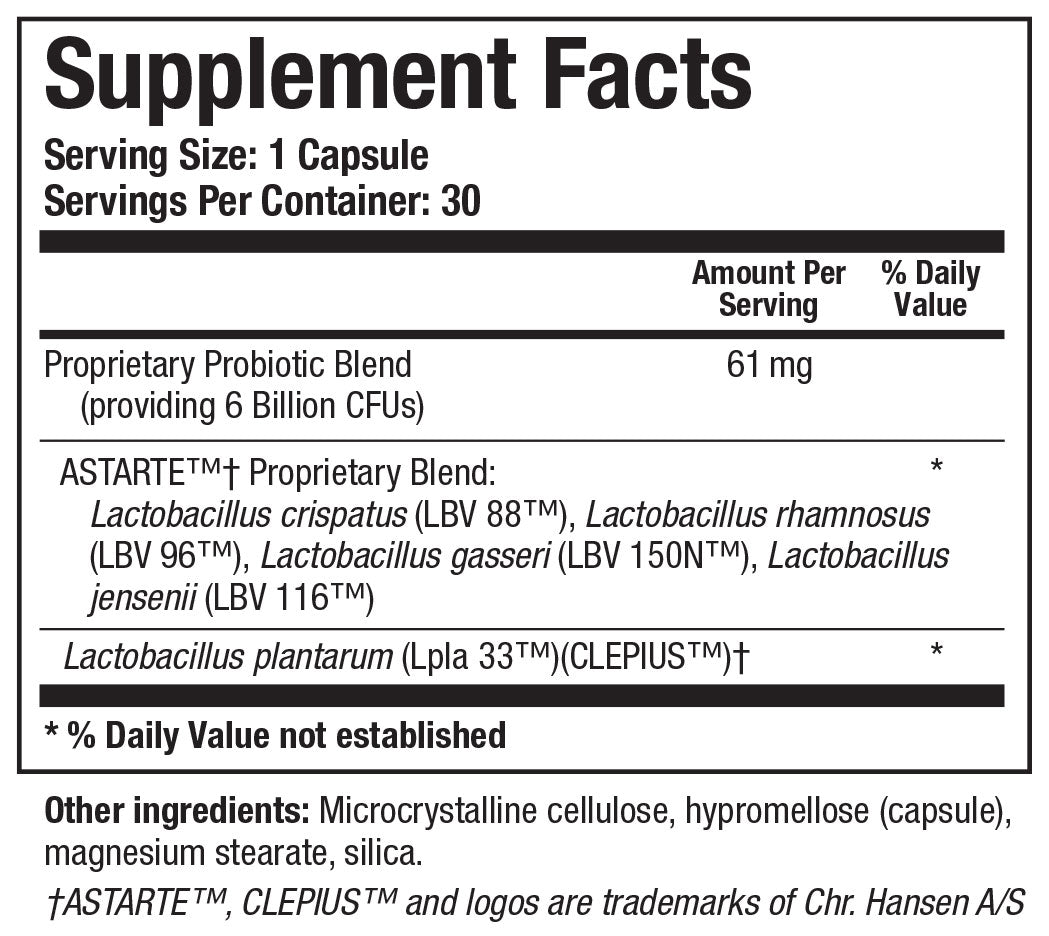 Biotics Research BioDoph-Fem 30 Capsules - Supplement Facts panel