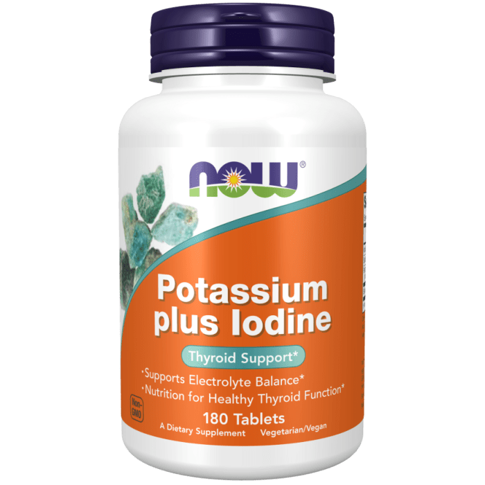 Now Foods Potassium plus Iodine 180 Tablets - 1452 - 2 Pack