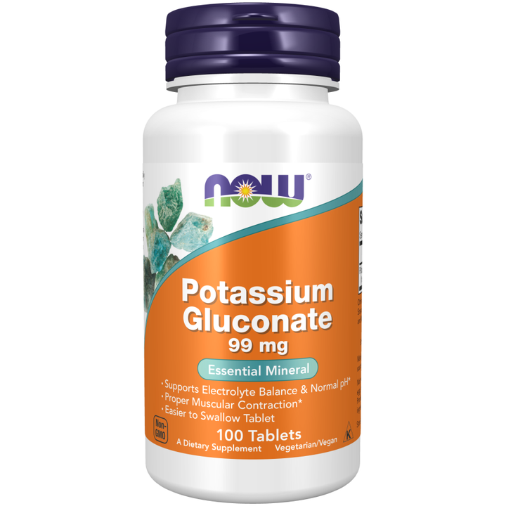 Now Foods Potassium Gluconate 99 mg Vegetarian 100 Tablets - 1460