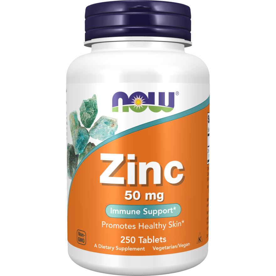 Now Foods Zinc 50mg 250 Tablets - 1522 - 4 Pack