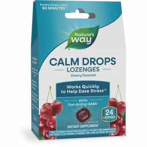 153983 Calm Drops with Fast - Acting GABA Cherry Flavored - 24 Lozenges - The Oasis of Health
