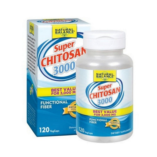 Natural Balance Super Chitosan 3000  120 VegCaps (750 mg per Capsule)