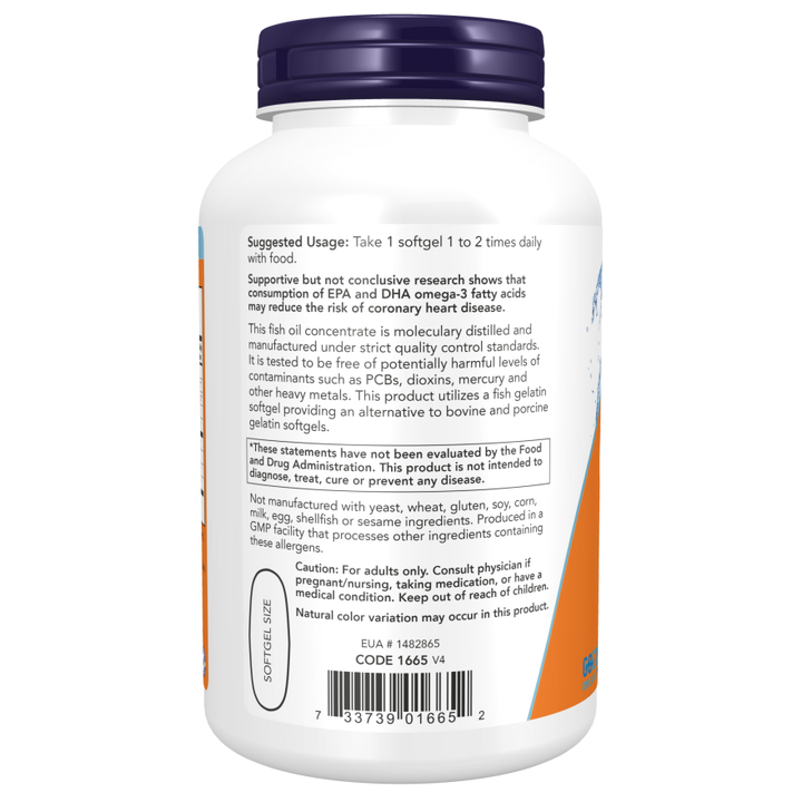 Now Foods Ultra Omega-3 Fish Gelatin 180 Fish Softgels - 1665