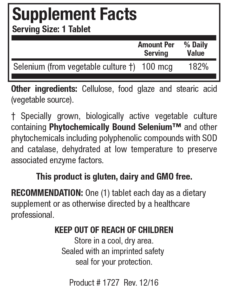 Biotics Research Se-Zyme Forte - Supplement Facts panel