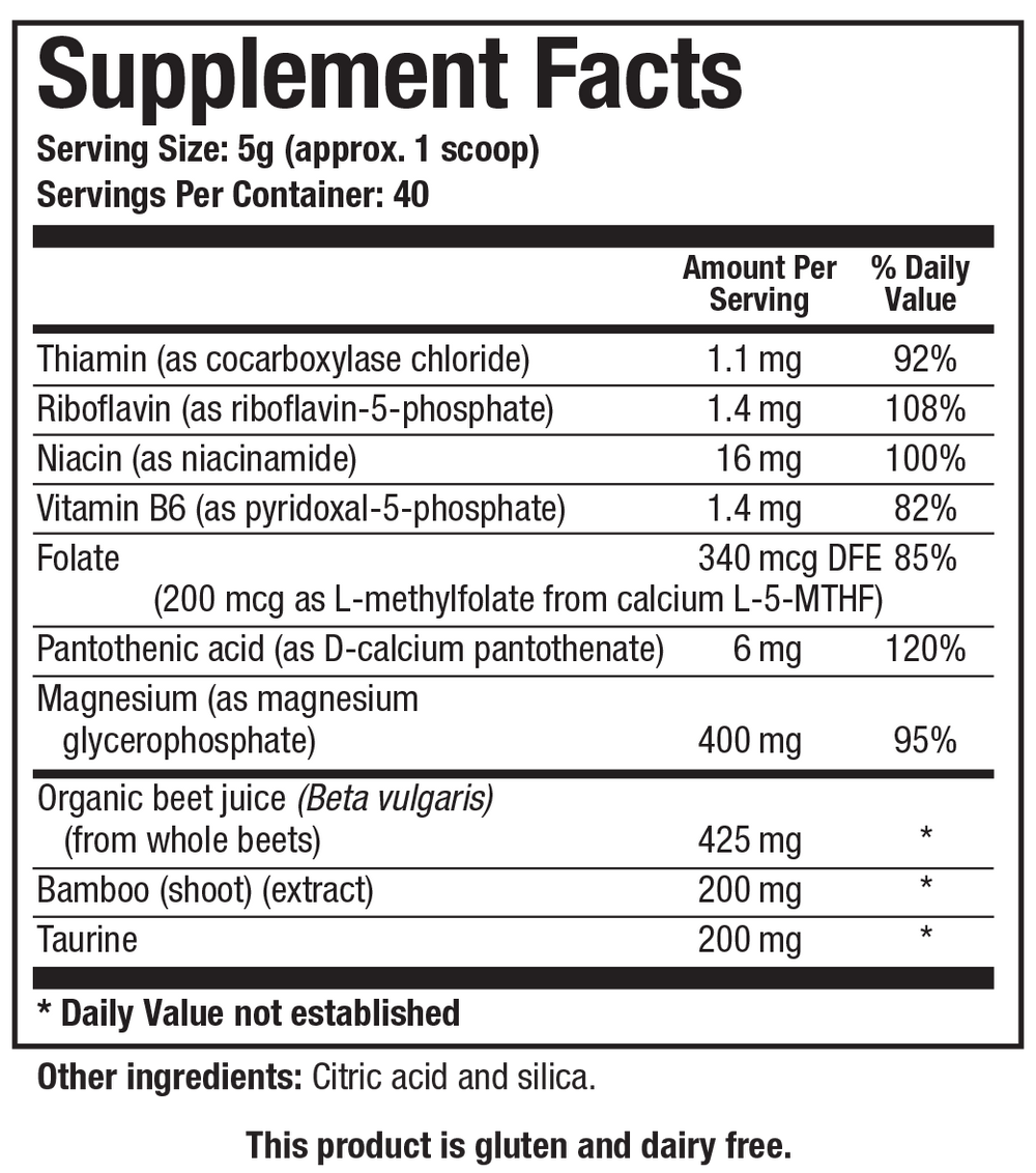 Biotics Research Acti-Mag Pure - Supplement Facts panel