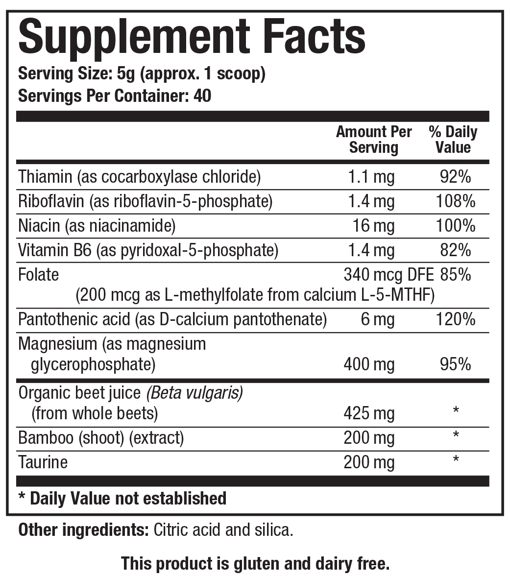 Biotics Research Acti-Mag Pure - Supplement Facts panel