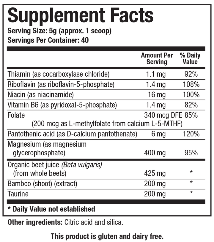 Biotics Research Acti-Mag Pure - Supplement Facts panel