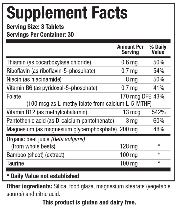 Biotics Research Acti-Mag 90 Tablets - Supplement Facts panel