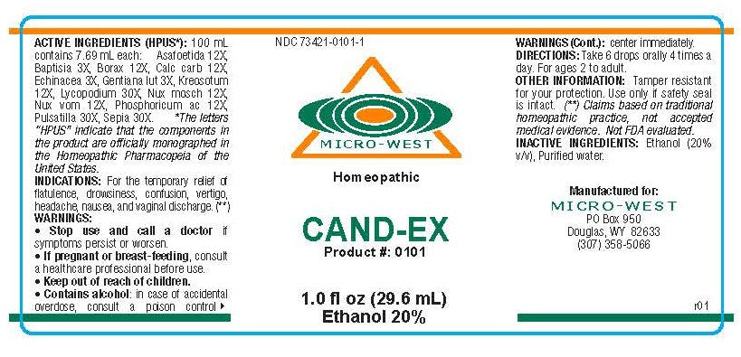 Nutri-West - Cand-Ex (Homeopathic) - 1 oz - Supplement Facts panel