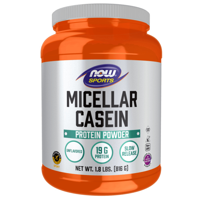 Now Sports Micellar Casein Unflavored Powder 1.8 Pounds - 2122