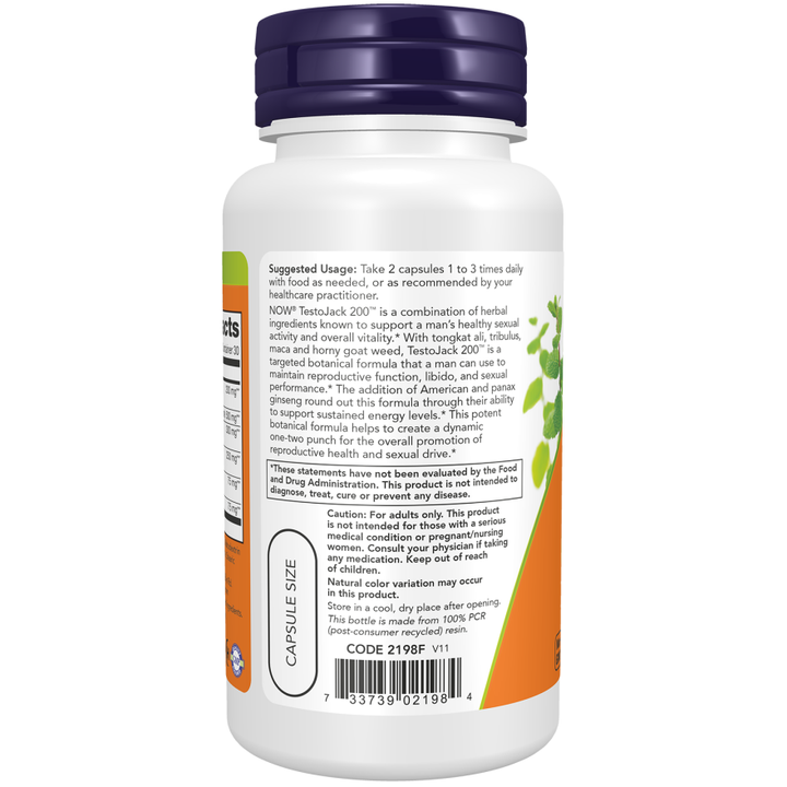 Now Foods TestoJack 200 Extra Strength 60 Vcaps - 2198 -